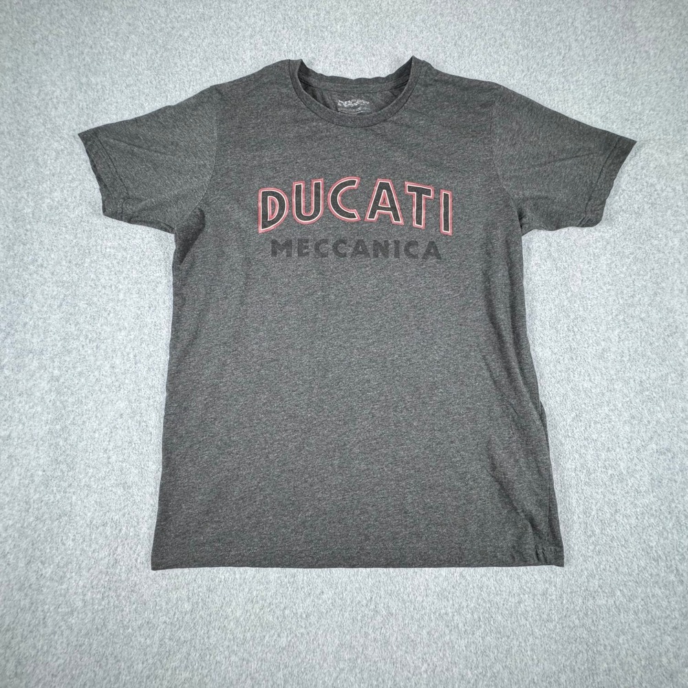 Ducati Mecannica T Shirt Men's M Gray Motorcycle Italy Lightweight